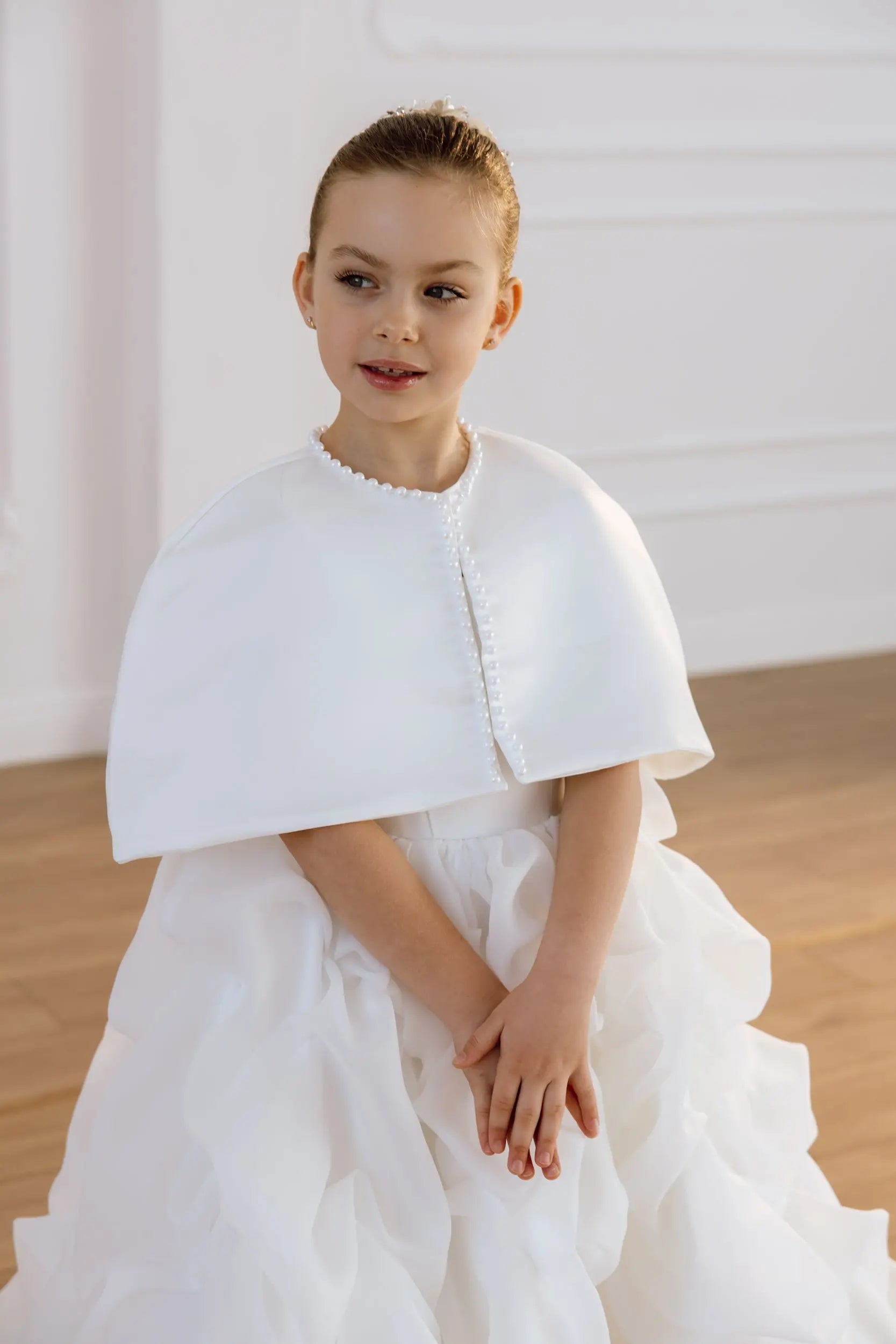 Lily satin flower girl dress