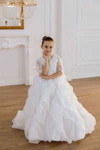 Lily satin flower girl dress