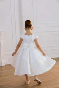 Katrin satin flower girl dress