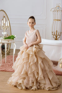 Cara satin flower girl dress