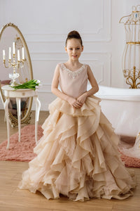 Cara satin flower girl dress