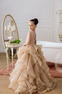 Cara satin flower girl dress