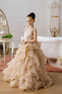 Cara satin flower girl dress
