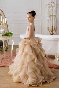 Cara satin flower girl dress