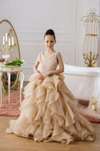 Cara satin flower girl dress