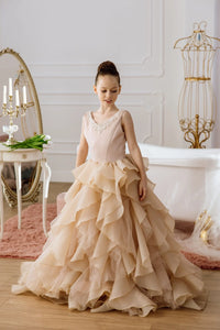 Cara satin flower girl dress