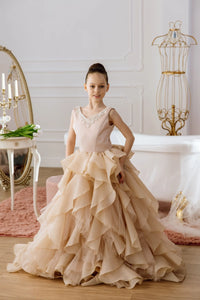 Cara satin flower girl dress