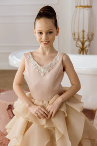 Cara satin flower girl dress