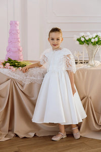 Katrin satin flower girl dress