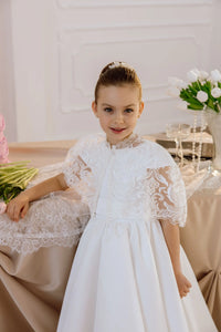 Katrin satin flower girl dress