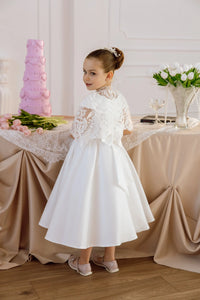 Katrin satin flower girl dress