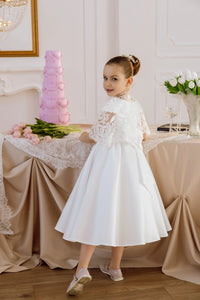 Katrin satin flower girl dress