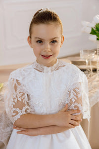 Katrin satin flower girl dress