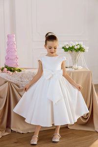 Katrin satin flower girl dress