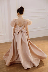 Tara satin flower girl dress