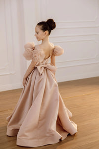 Tara satin flower girl dress