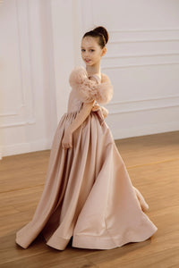 Tara satin flower girl dress