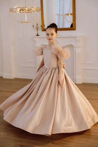 Tara satin flower girl dress