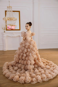 Tara satin flower girl dress