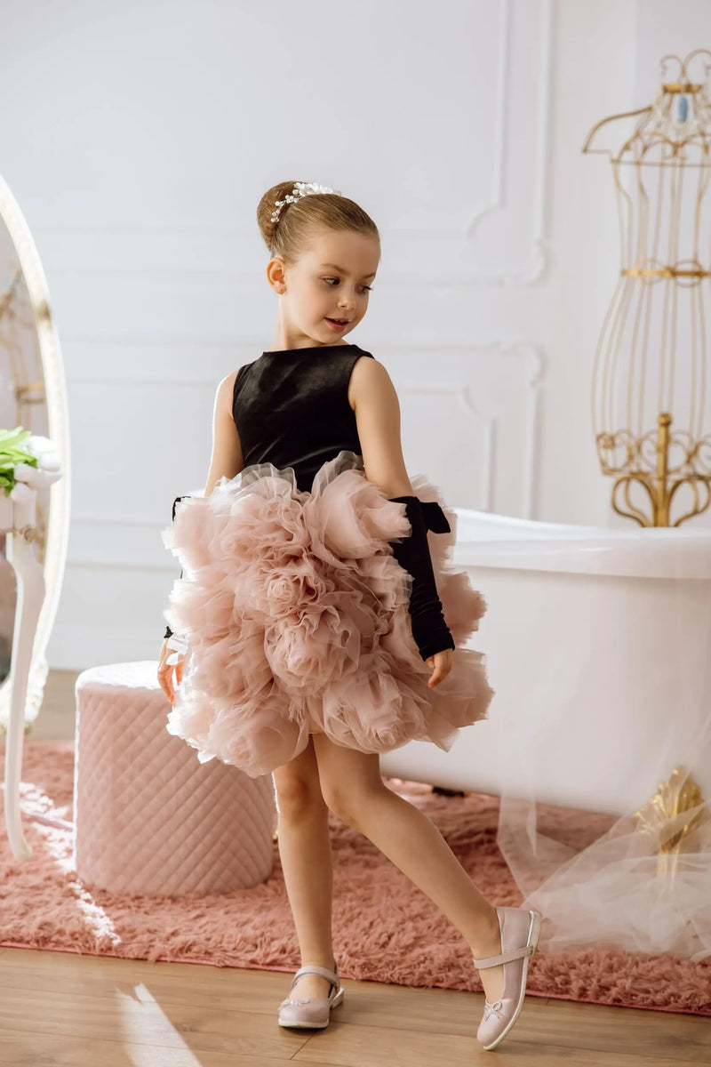 Rose flower girl dress