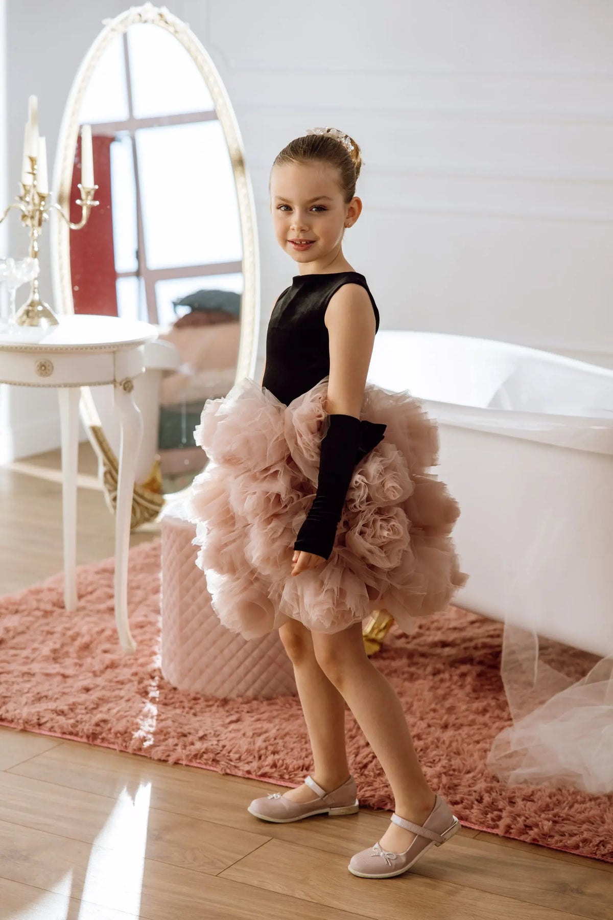 Rose flower girl dress