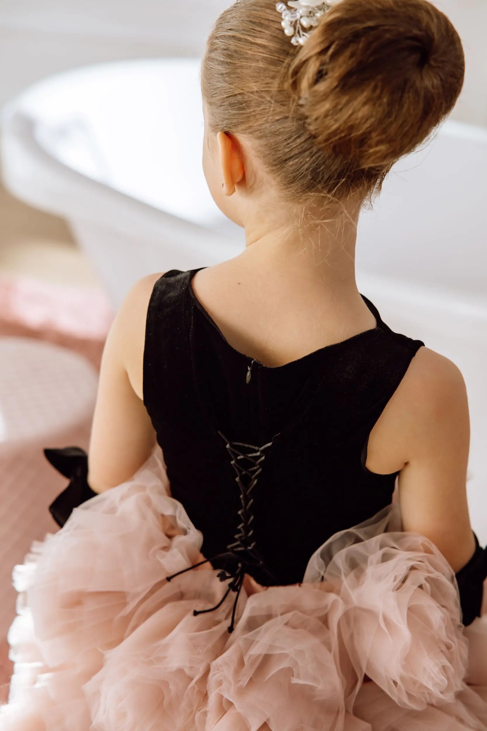 Rose flower girl dress