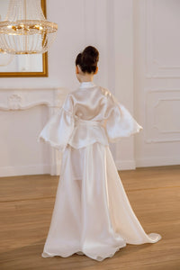 Paola organza suit for girls with a skirt
