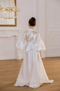 Paola organza suit for girls with a skirt