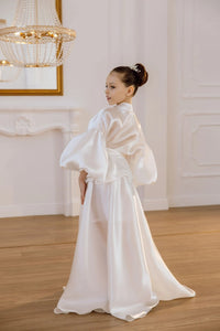 Paola organza suit for girls with a skirt