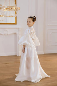 Paola organza suit for girls with a skirt