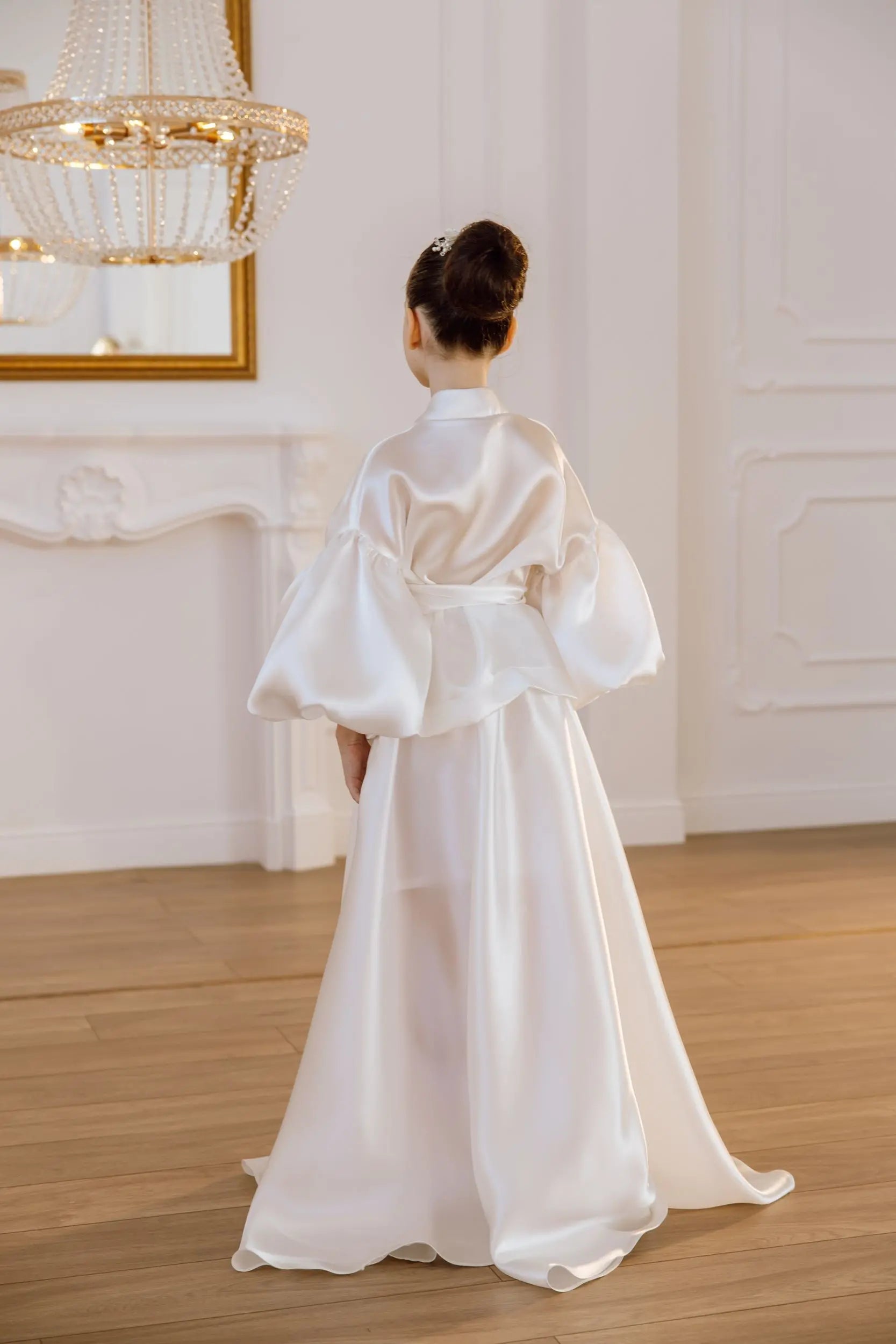 Paola organza suit for girls with a skirt
