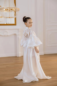 Paola organza suit for girls with a skirt