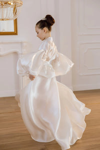 Paola organza suit for girls with a skirt