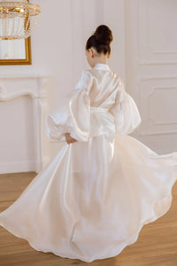Paola organza suit for girls with a skirt