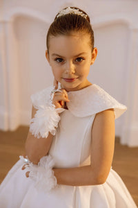Iris satin flower girl dress