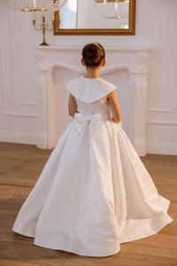 Iris satin flower girl dress