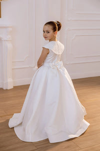 Iris satin flower girl dress
