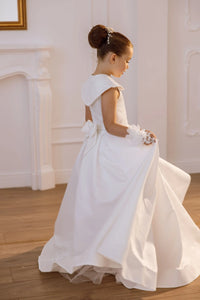 Iris satin flower girl dress