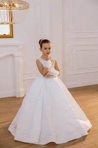 Tina satin flower girl dress