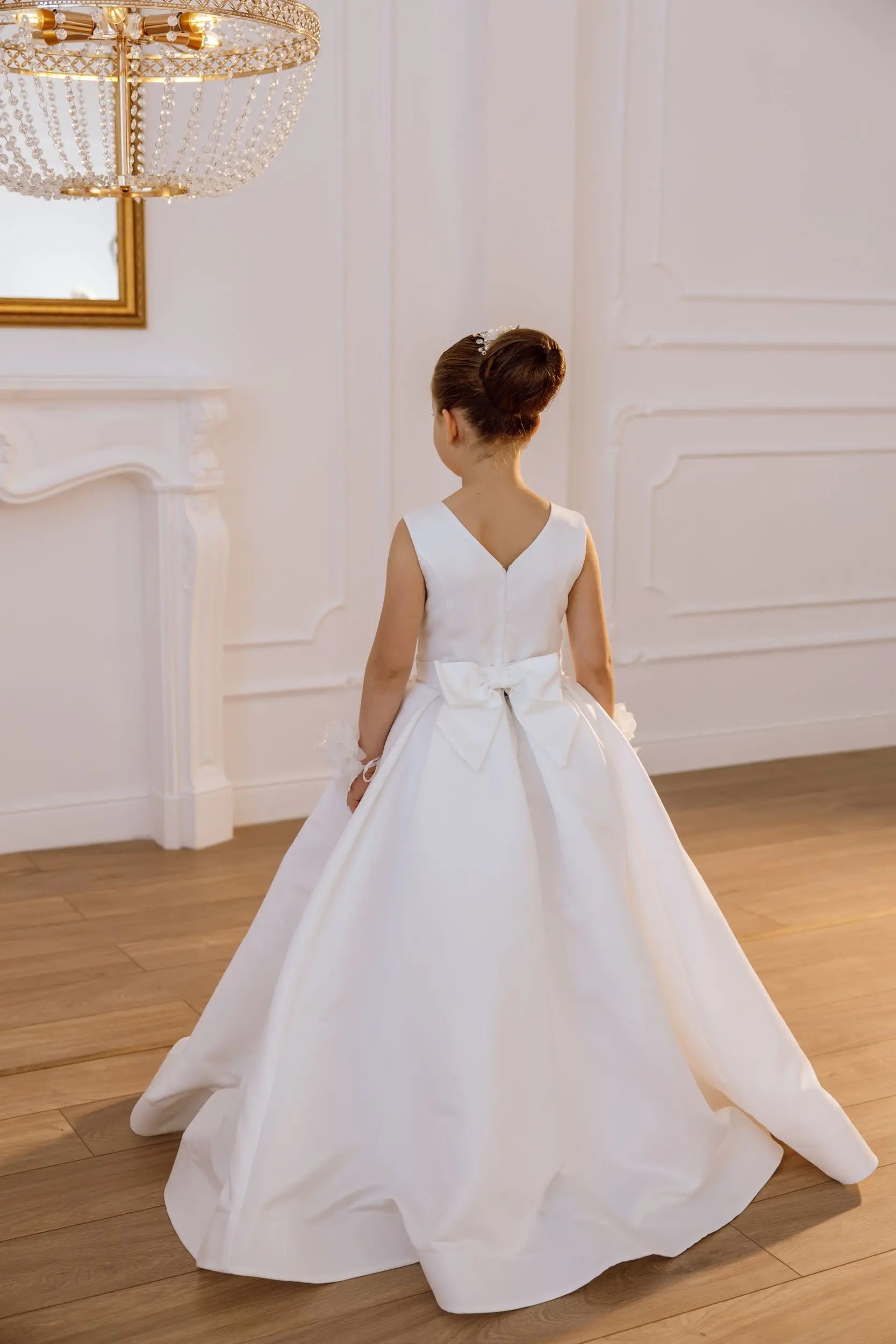 Tina satin flower girl dress