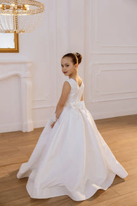 Tina satin flower girl dress