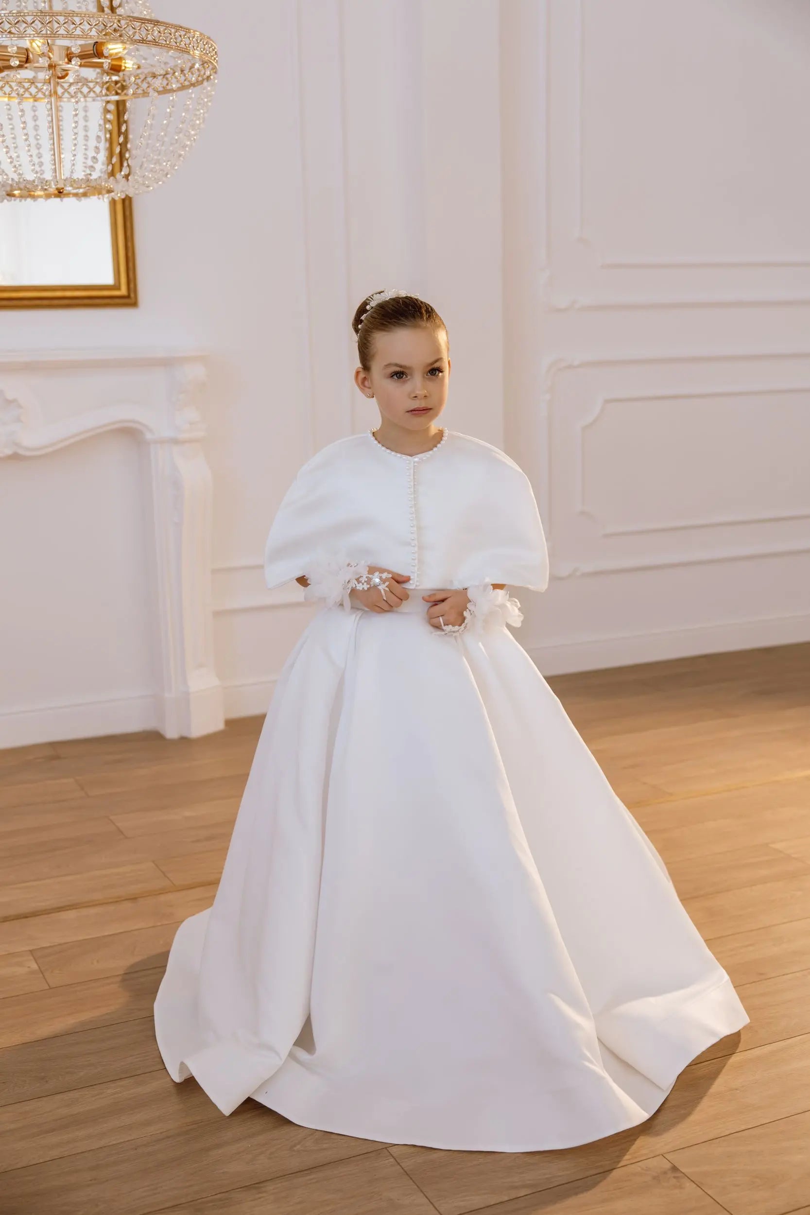 Tina satin flower girl dress