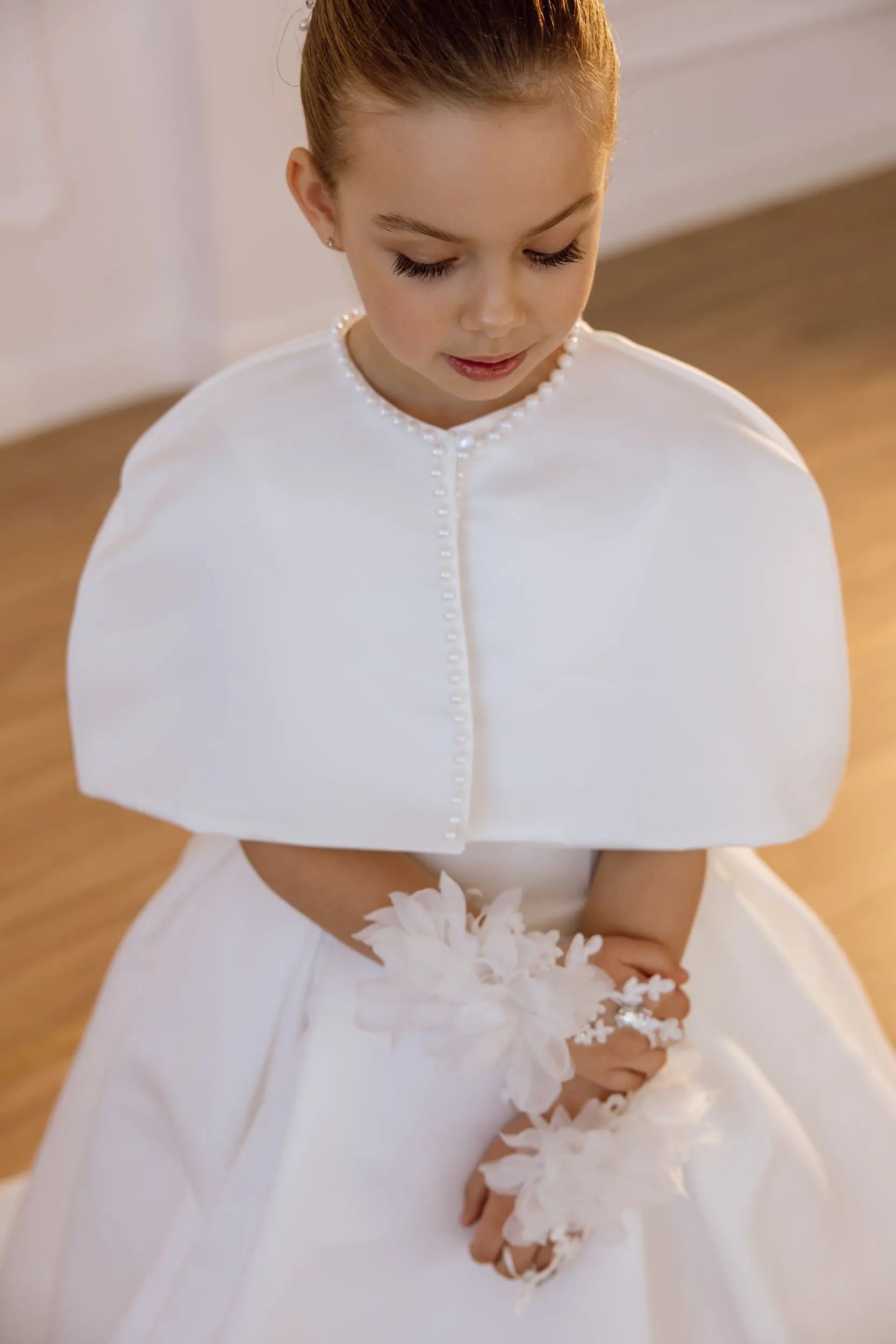 Tina satin flower girl dress