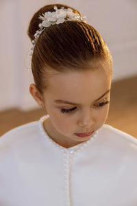 Tina satin flower girl dress