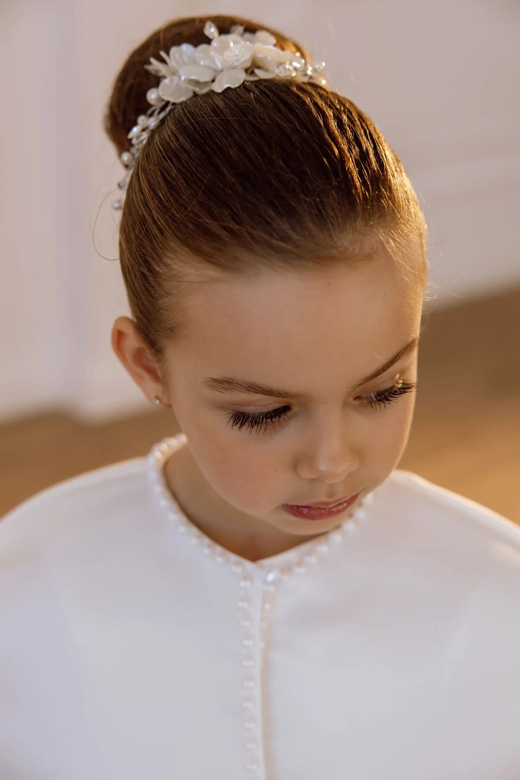 Tina satin flower girl dress