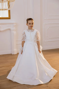 Tina satin flower girl dress
