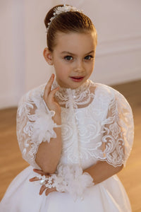 Holly satin flower girl dress