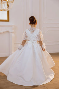 Tina satin flower girl dress