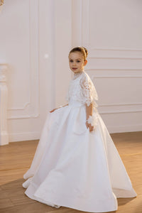 Holly satin flower girl dress
