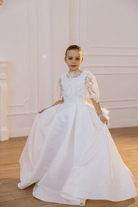 Tina satin flower girl dress